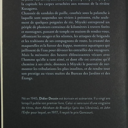 Le Bureau des jardins et des étangs – Didier Decoin – Roman historique japonais poétique sur deuil, voyage et destin féminin - Livre