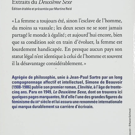 La Femme indépendante – Simone de Beauvoir – essai féministe sur l’émancipation des femmes et la condition féminine - Livre
