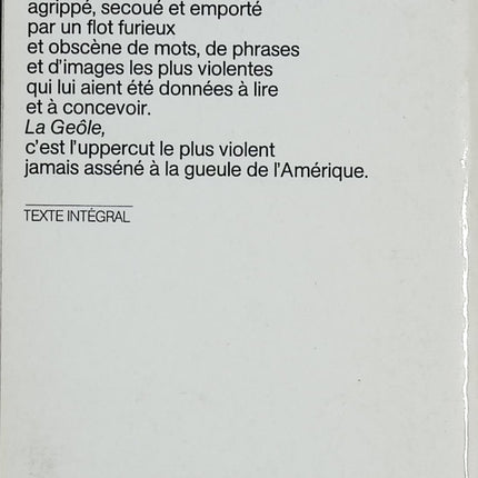 La Geôle – Hubert Jr Selby – Roman noir et descente dans l’univers carcéral et psychologique - Livre