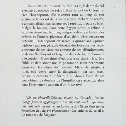 La Dame du Nil – Pauline Gedge – Roman historique Égypte ancienne pharaons pouvoir intrigue royale - Livre