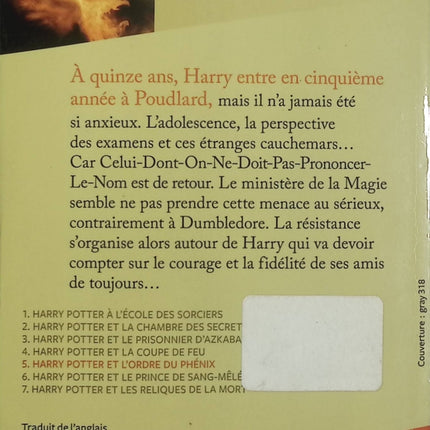 Harry Potter Tome 5 – Harry Potter et l’Ordre du Phénix – J.K. Rowling – Roman fantastique - Livre