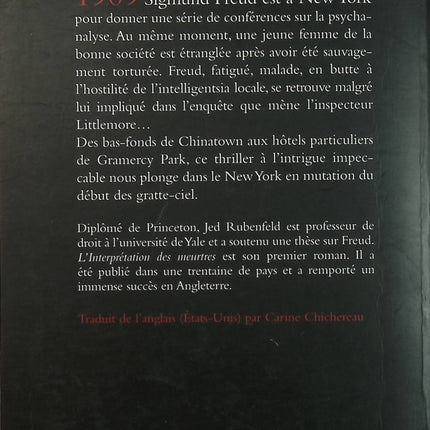 L’interprétation des meurtres – Jed Rubenfeld – thriller historique et enquête psychanalytique à New York - Livre