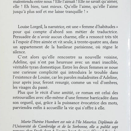 Comme un vol d’ombres – Marie-Thérèse Humbert – roman contemporain mémoire île Maurice famille identité - Livre