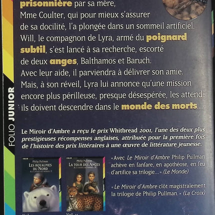 À la croisée des mondes – Tome 3 : Le Miroir d'Ambre – Philip Pullman – Roman fantasy jeunesse aventure fantastique - Livre