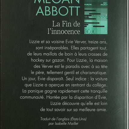 La fin de l’innocence – Megan Abbott – Thriller psychologique adolescence secrets obsession suspense - Livre