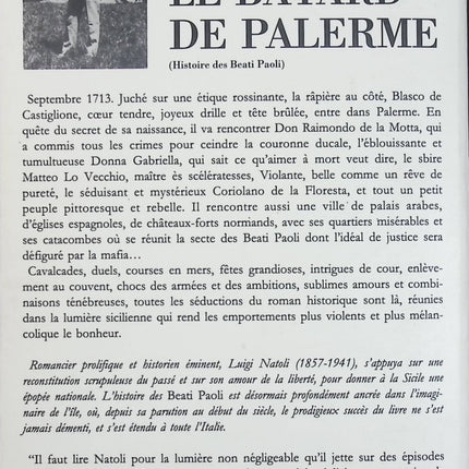 Le Bâtard de Palerme – Luigi Natoli – roman historique Sicile Beati Paoli vengeance justice secrète - Livre