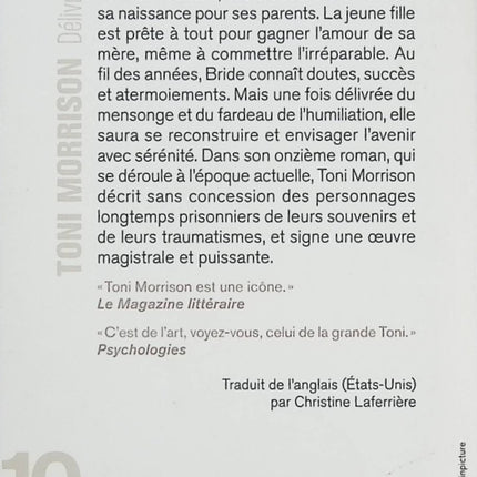 Délivrances – Toni Morrison – Roman contemporain, trauma, enfance et quête de rédemption - Livre