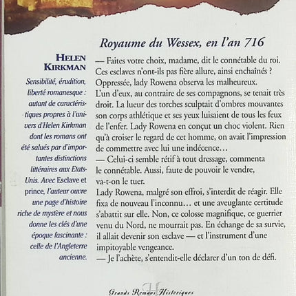 Esclave et prince – Helen Kirkman – Roman historique – Romance médiévale – Conquête viking – Amour et vengeance - Livre