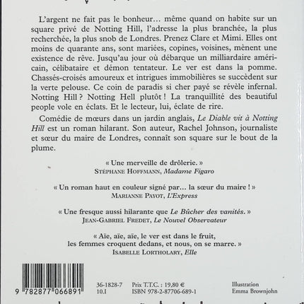 Le diable vit à Notting Hill – Rachel Johnson – Roman contemporain satire sociale Londres humour british - Livre