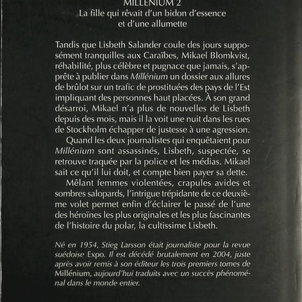Millénium Tome 2 - La Fille Qui Rêvait D'un Bidon D'essence Et D'une Allumette Stieg Larsson thriller nordique - Livre