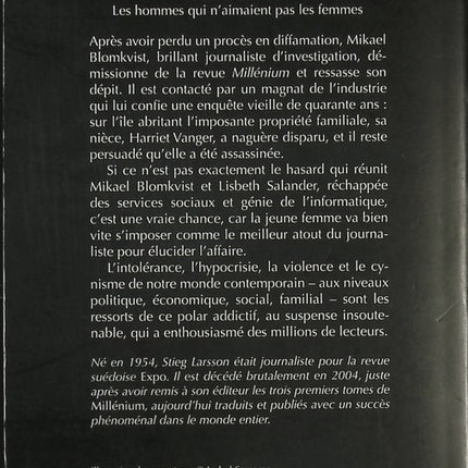 Millénium Tome 1 - Les hommes qui n'aimaient pas les femmes Stieg Larsson thriller nordique enquête - Livre