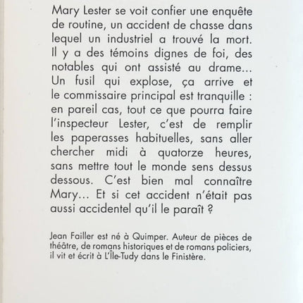Les enquêtes de Mary Lester, tome 3 : La mort au bord de l'étang - Jean Failler - Livre