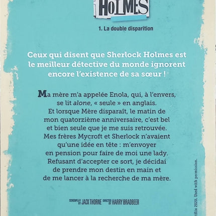 Les Enquêtes d’Enola Holmes Tome 1 – La Double disparition – Nancy Springer, Raphaël Gauthey, enquête jeunesse - Livre