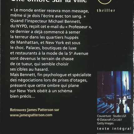 Une ombre sur la ville - James Patterson - livre