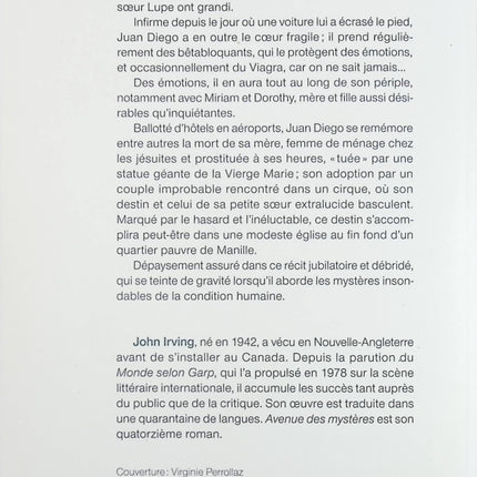 Avenue des mystères - John Irving - livre