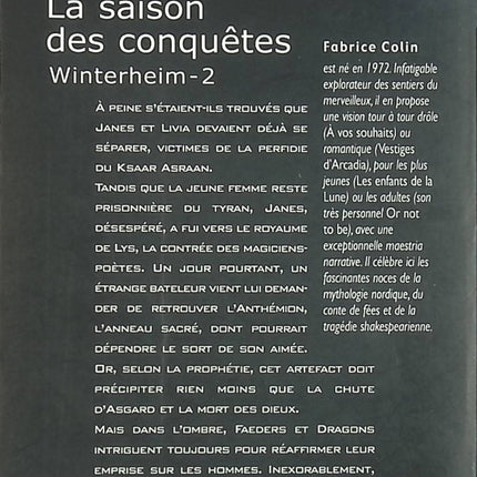 Winterheim -  tome 2 - La Saison des conquêtes - Fabrice Colin - livre