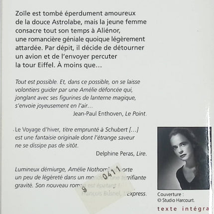 Le Voyage d’hiver livre adulte Amélie Nothomb roman contemporain drame et introspection - Livre