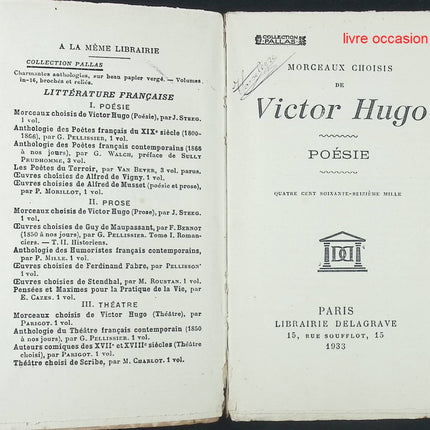 Morceaux choisis - Poésie - Victor Hugo - livre