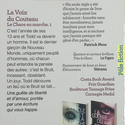 Le chaos en marche - tome 1 - La voix du couteau - Patrick Ness - livre