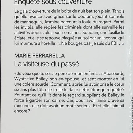 Enquête sous couverture - La visiteuse du passé - Heather Graham - Marie Ferrarella - Black Rose - Romance suspense - Enquête - FBI - Danger - Fusillade - Secrets - Amour - Livre