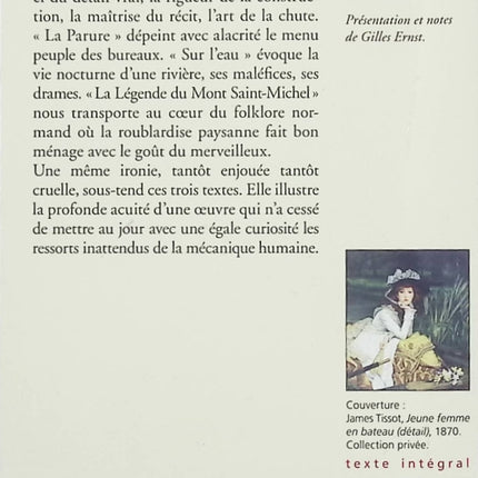 La Parure suivi de La Légende du Mont-Saint-Michel et Sur l’eau – Guy de Maupassant, nouvelles classiques françaises entre réalisme, ironie et mystère - Livre