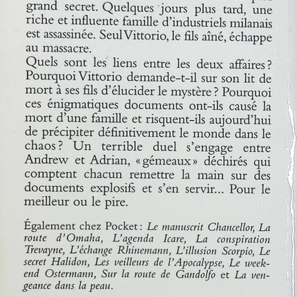 Le Duel des Gémeaux – Robert Ludlum : thriller d’espionnage et de manipulation, entre identités troubles, complots et suspense international - Livre