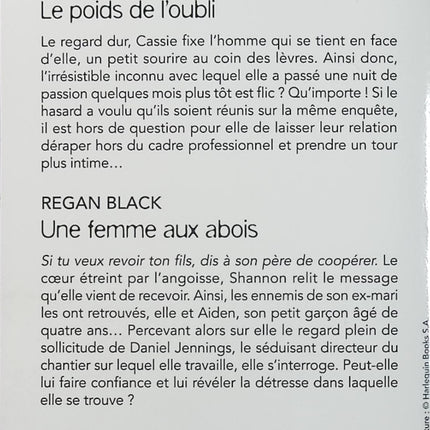 Le poids de l'oubli - Une femme aux abois - Tyler Anne Snell - Regan Black - Black Rose - Romance suspense - Enquête - Danger - Secrets - Menace - Livre