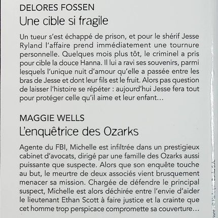 Une cible si fragile - L'enquêtrice des Ozarks - Delores Fossen - Maggie Wells - Black Rose - Romance suspense - Enquête - Danger - Menace - Mystère - Livre