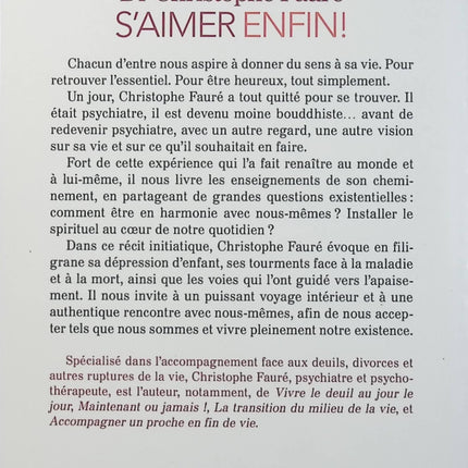 S’aimer enfin ! Un chemin initiatique pour retrouver l’essentiel – Christophe Fauré – Développement personnel et estime de soi - Livre