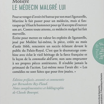 Le Médecin malgré lui – Molière – Comédie de 1666 – Théâtre de Poche – Classique français - Livre