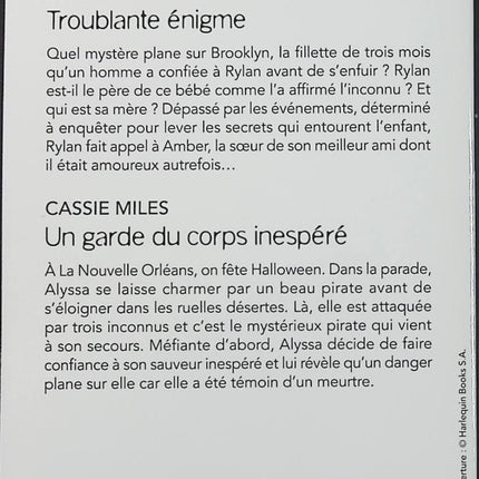 Troublante énigme - Un garde du corps inespéré - Barb Han - Cassie Miles - Black Rose - Romance suspense - Enquête - Meurtre - Danger - Protection - Secrets - Livre