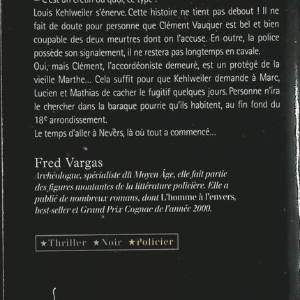 Sans feu ni lieu – Fred Vargas : polar français avec le détective Louis Kehlweiler, meurtres mystérieux et enquête dans les rues de Paris - Livre