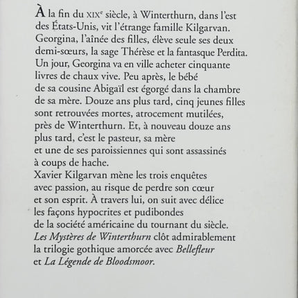 Les Mystères de Winterthurn – Joyce Carol Oates – Roman gothique – Meurtres, secrets et mystères - Livre
