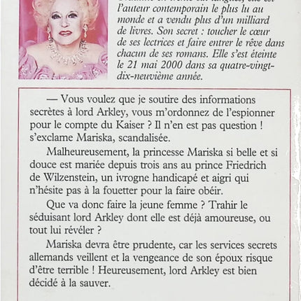 La Princesse en péril – Barbara Cartland, romance historique entre dangers, intrigues de cour et passion amoureuse - Livre