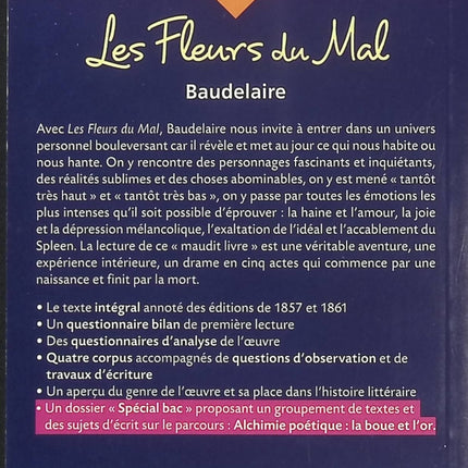 Bibliolycée – Les Fleurs du mal de Charles Baudelaire, poésie française et alchimie poétique, texte intégral pour le lycée - Livre