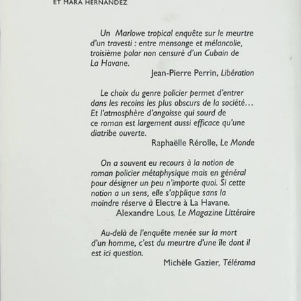 Électre à La Havane – Leonardo Padura | Roman policier cubain entre enquête criminelle, secrets familiaux et atmosphère de La Havane - Livre