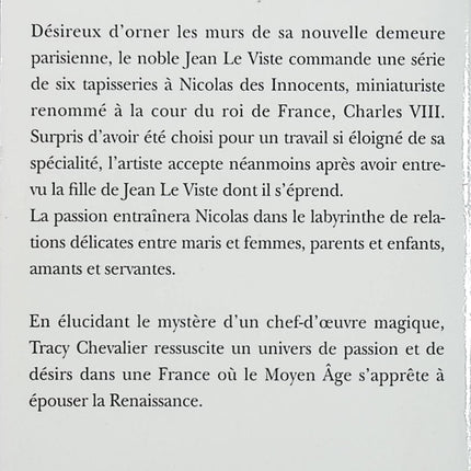 La Dame à la Licorne – Tracy Chevalier – Roman historique tapisseries médiévales mystère art amour - Livre