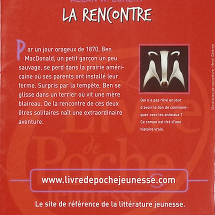 La Rencontre – Allan W. Eckert – Roman jeunesse d'occasion dès 10 ans – Histoire d'amitié entre un enfant et un blaireau - Livre
