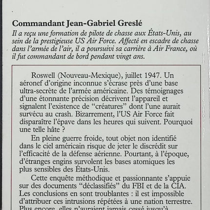 Extraterrestres secret d'État - L'affaire Roswell - Jean-Gabriel Greslé - OVNI, extraterrestres, Roswell - Livre d'occasion - Livre