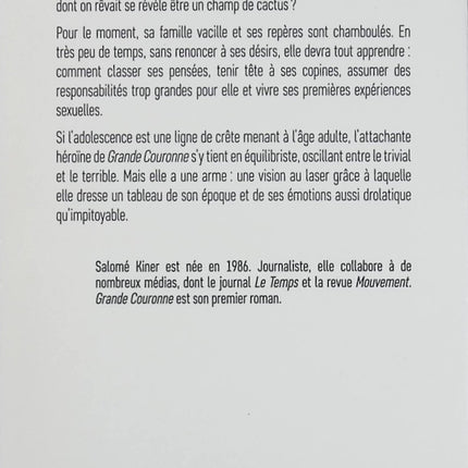 Grande Couronne – Salomé Kiner – Roman social contemporain, banlieue parisienne, jeunesse et quête d’identité - Livre
