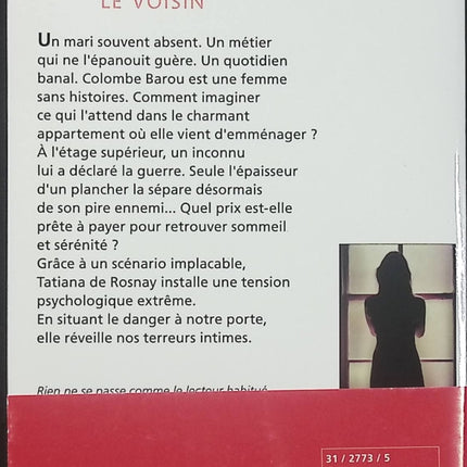 Le Voisin - Tatiana de Rosnay - Roman suspense d'occasion - Thriller psychologique - Livre