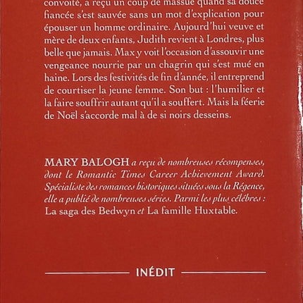 La magie de Noël – Mary Balogh – Romance historique Regency – amour de Noël et seconde chance - Livre