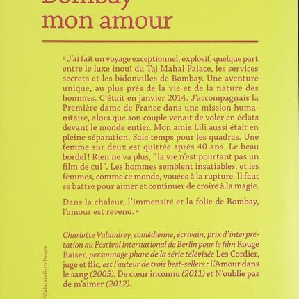 Bombay mon amour – Charlotte Valandrey – récit autobiographique Inde amour et destin – livre occasion - Livre