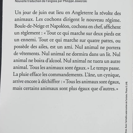 La Ferme des animaux – George Orwell – Folio poche – Fable politique, dystopie, totalitarisme - Livre