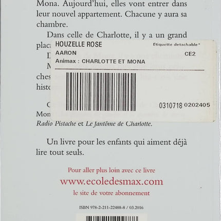 Charlotte et Mona – Florence Seyvos – Roman jeunesse, deux sœurs, déménagement et premières lectures dès 6 ans - Livre