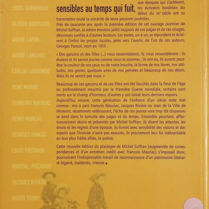 Sur une génération perdue – Michel Suffran – Écrivains de Bordeaux et de la Gironde au début du XXe siècle - Livre