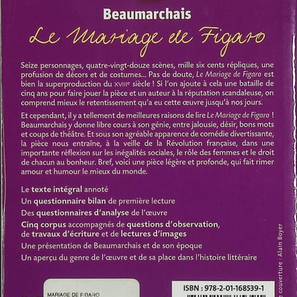 Le Mariage de Figaro – Beaumarchais – Comédie satirique sur les privilèges et la société (Bibliolycée) - Livre