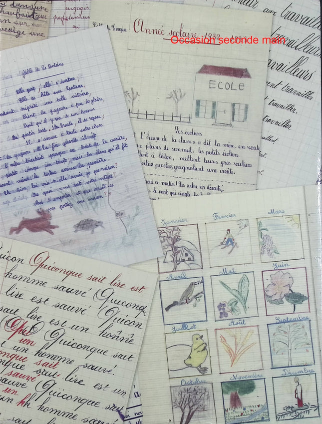 Nos cahiers d’enfance Coffret en 3 volumes – Cahiers de récitations, Cahiers de cancres, Cahiers de morales – Rachel Grunstein, Henri Mérou, Jérôme Pecnard – Souvenirs d’école, école d’autrefois, récitations, morale et enfance - Livre