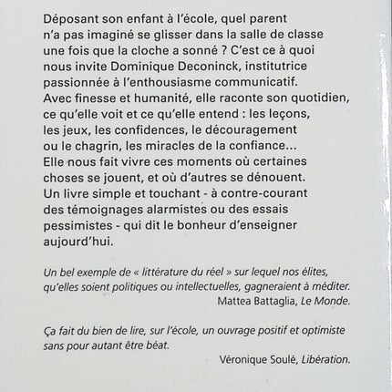 Le Bonheur à l’école – Journal d’une instit – Dominique Deconinck – Témoignage d’enseignante - Livre