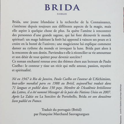 Brida – Paulo Coelho – Roman initiatique, spiritualité, quête de soi et développement personnel - Livre